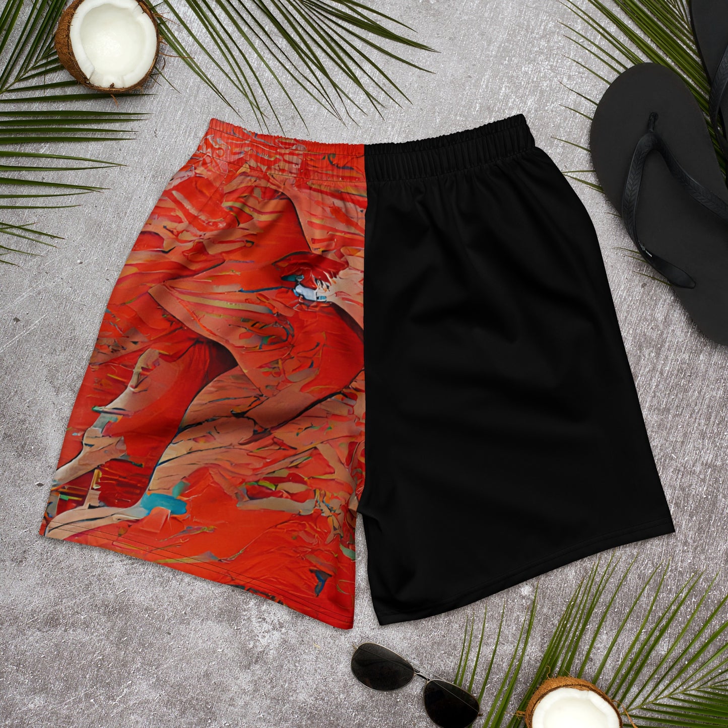 Half Black Half Hónghǎi - Unisex Athletic Shorts - iSAW Company