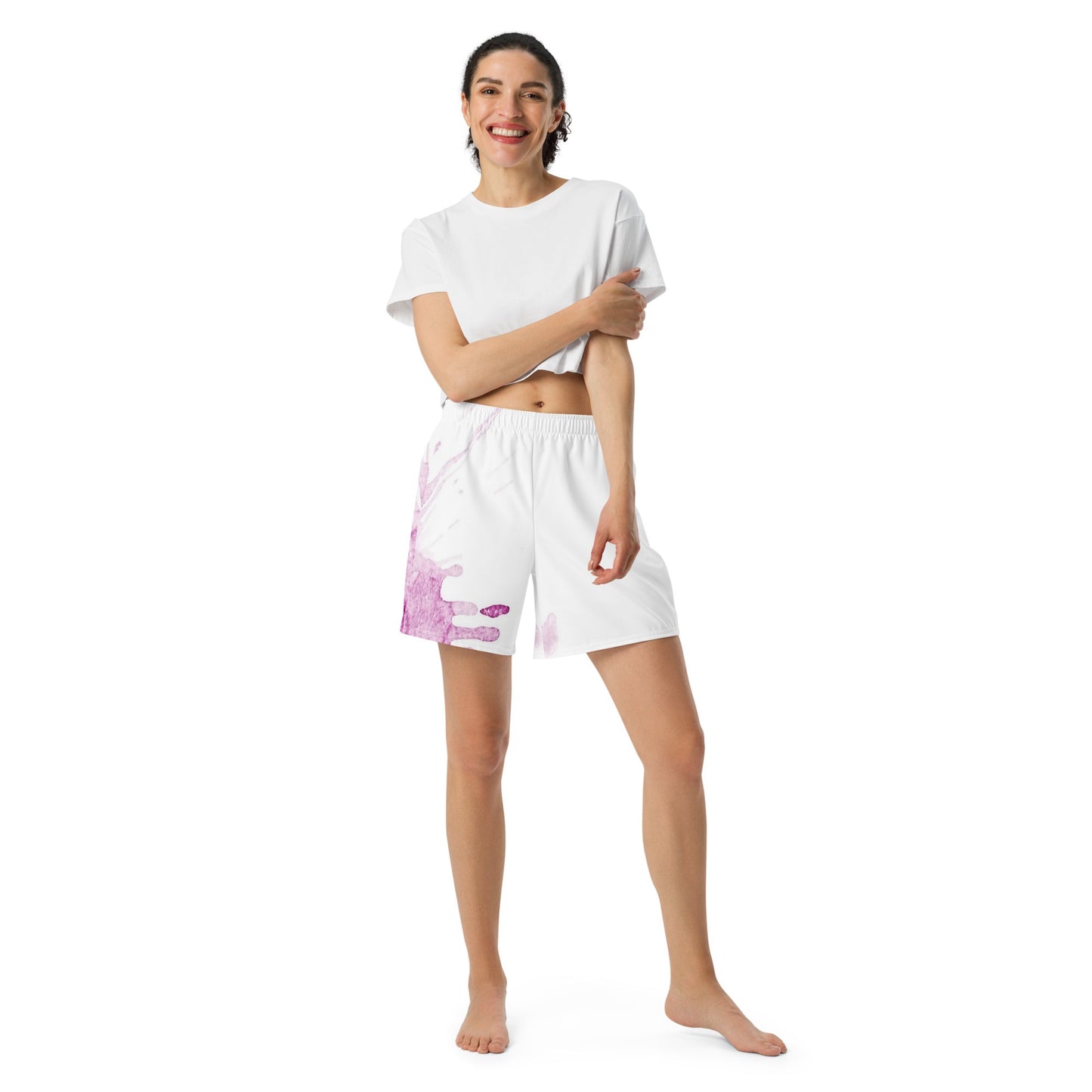 Watercolour Pink Splash - Unisex Athletic Shorts - iSAW Company