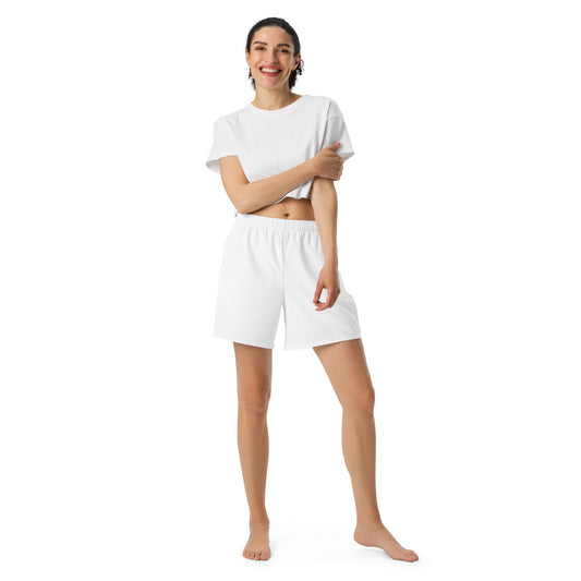 iSAW Unisex White Athletic Shorts - iSAW Company