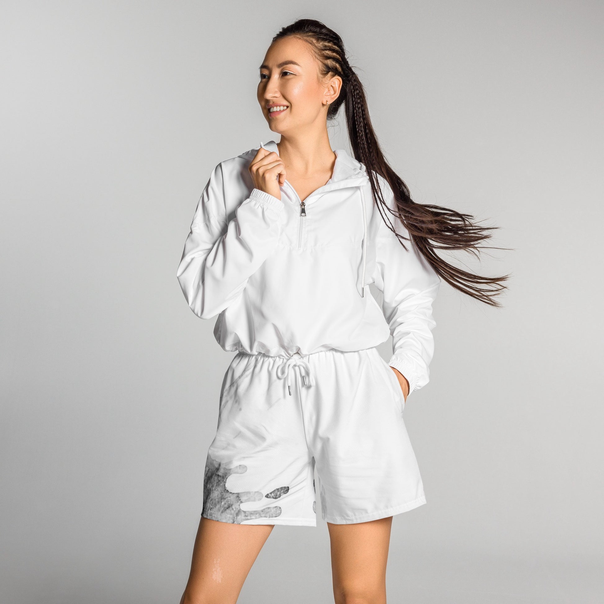 Watercolour Grey Splash - Unisex Athletic Shorts - iSAW Company