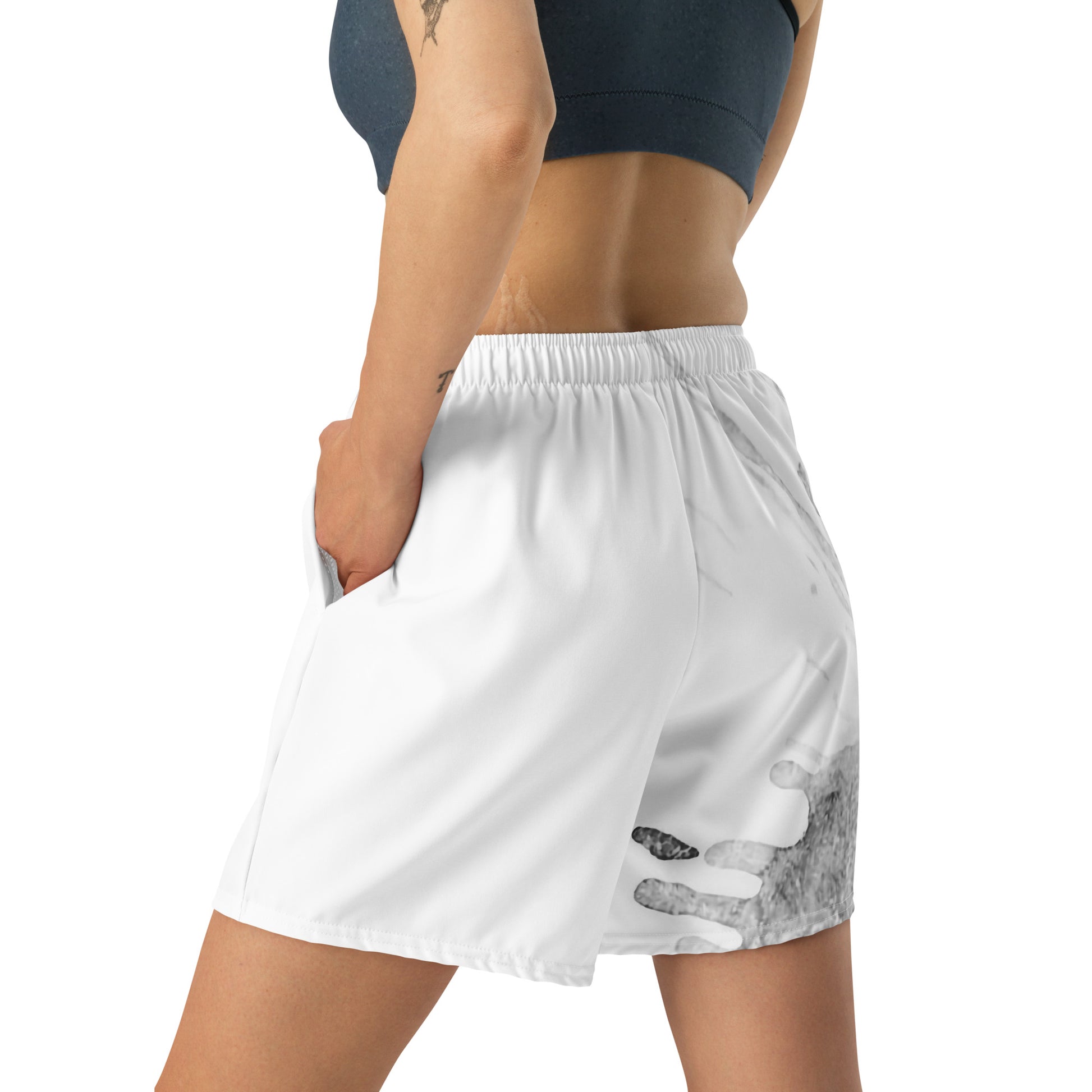 Watercolour Grey Splash - Unisex Athletic Shorts - iSAW Company