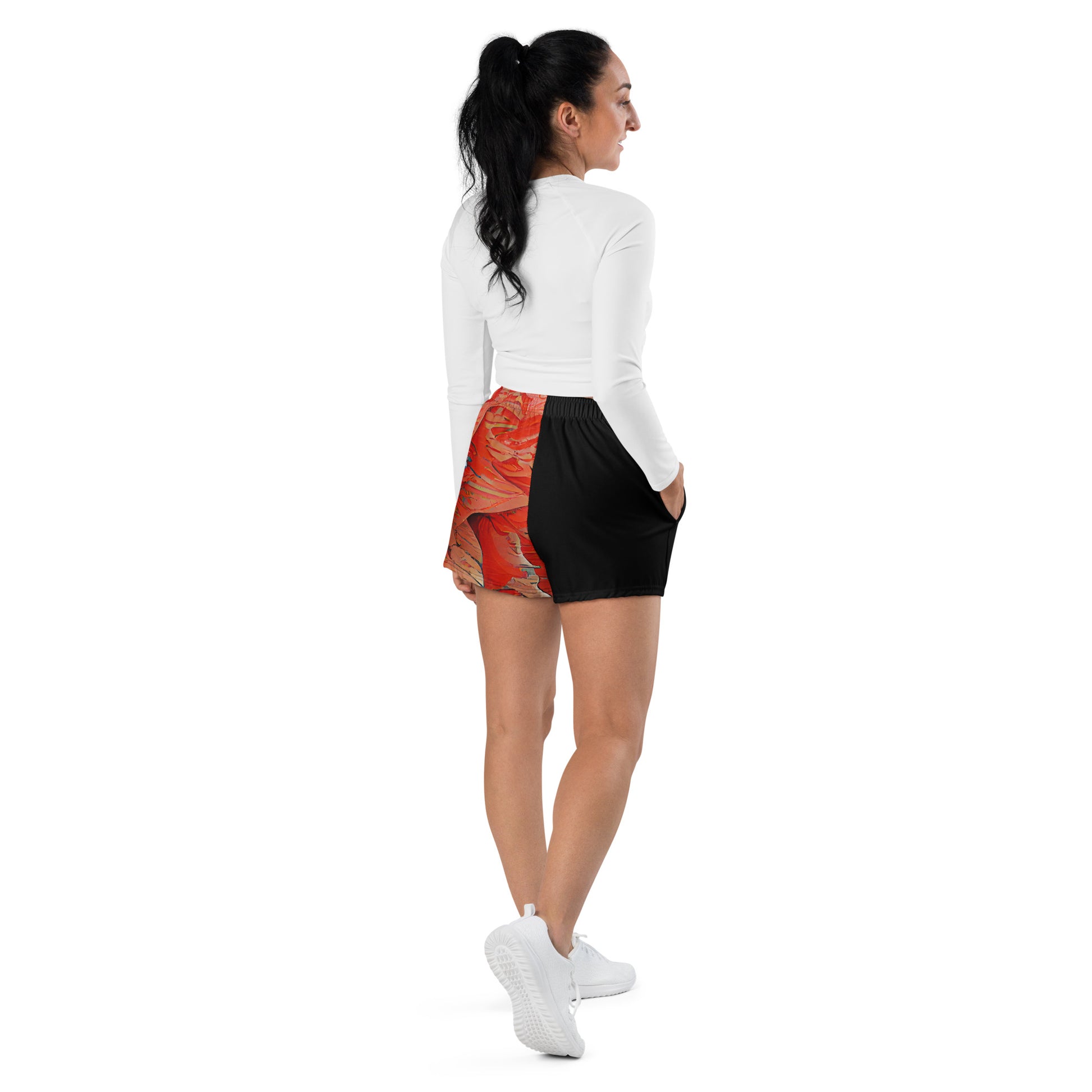 Half Black Half Hónghǎi - Womens Athletic Shorts - iSAW Company