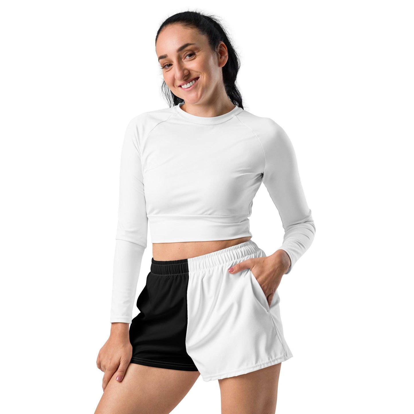 Half Black Half White - Womens Athletic Shorts - iSAW Company