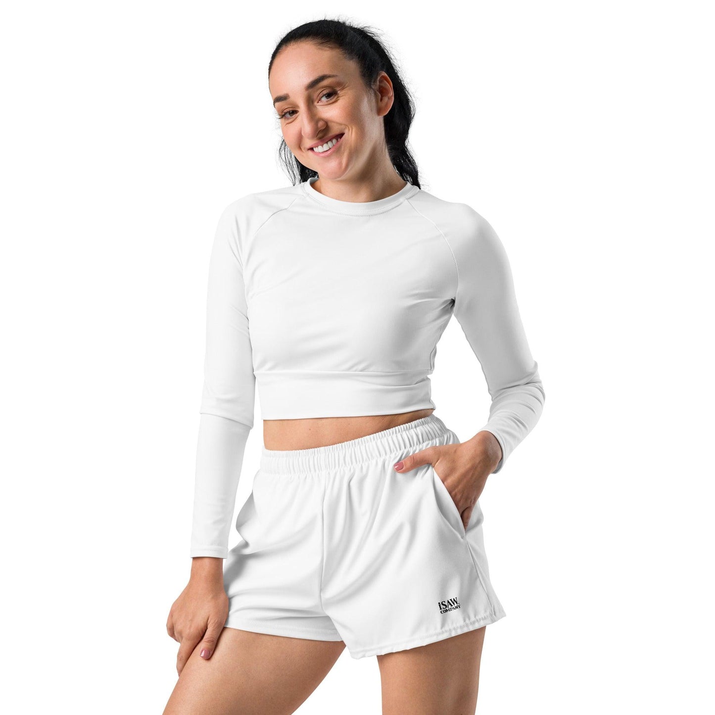 iSAW Womens White Athletic Shorts - iSAW Company