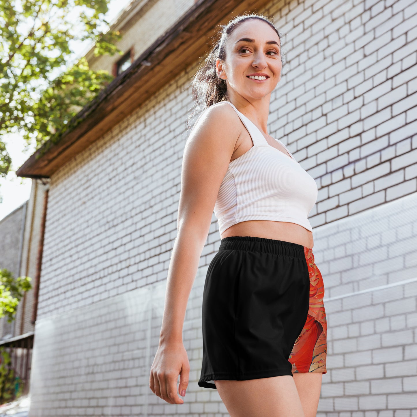 Half Black Half Hónghǎi - Womens Athletic Shorts - iSAW Company