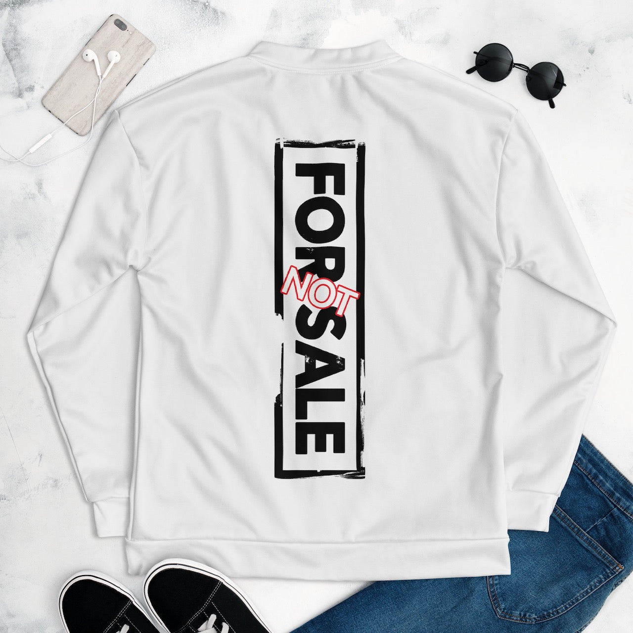 Not For Sale Black Stamp - Unisex Bomber Jacket - iSAW Company