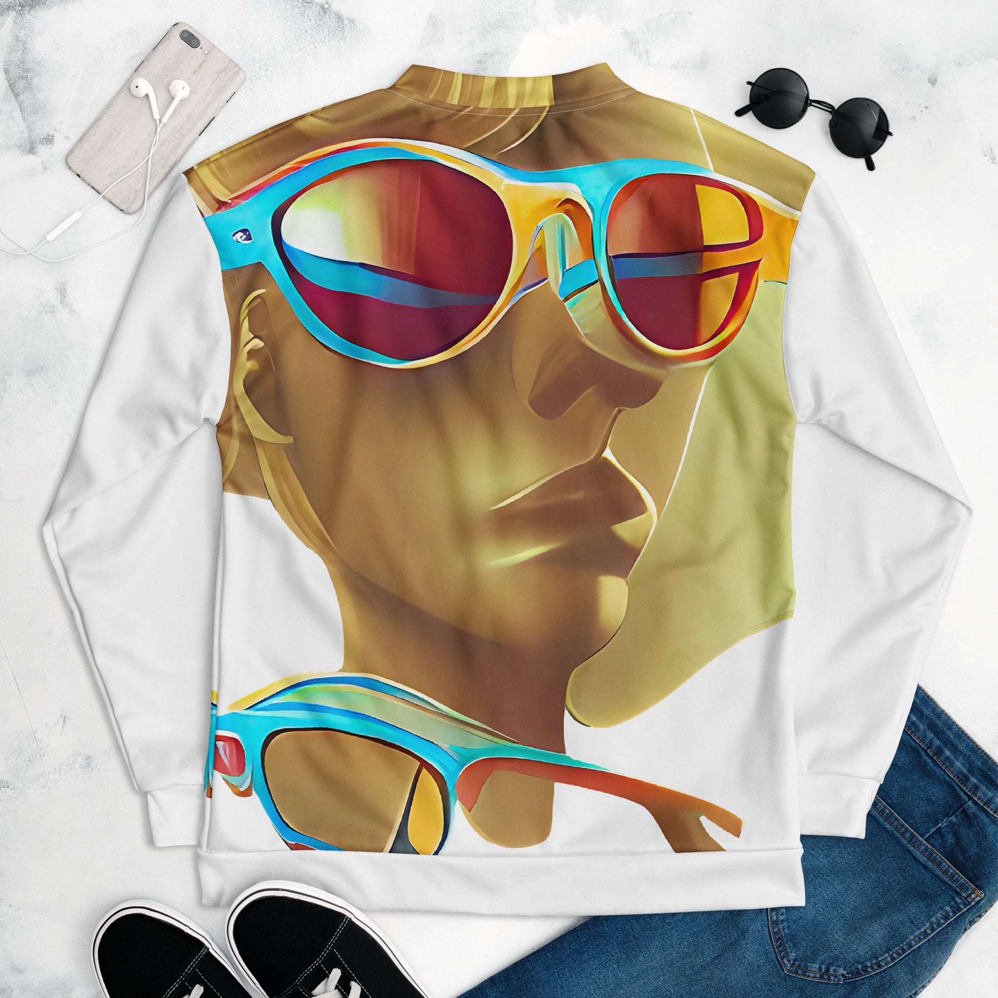 Retro Cool White - Womens Bomber Jacket - iSAW Company