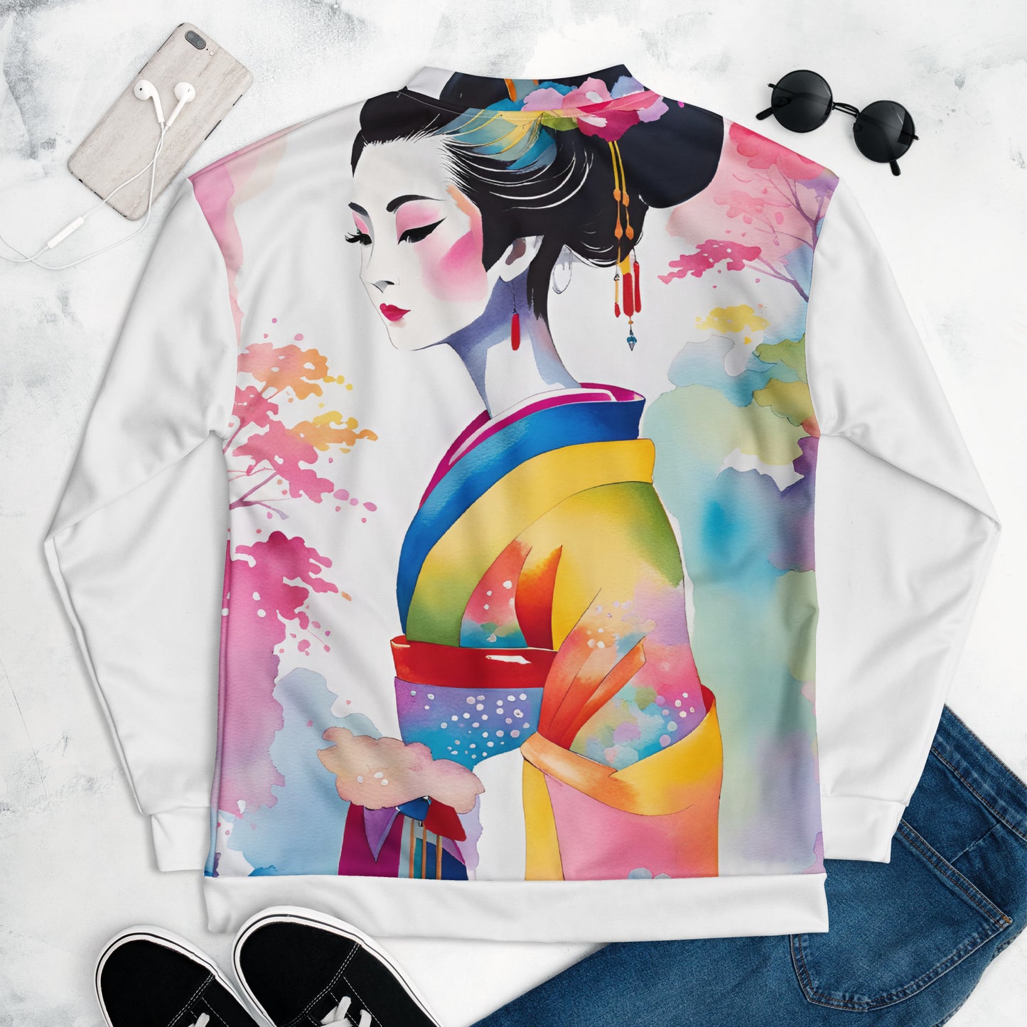 Geisha Girl - Womens Bomber Jacket - iSAW Company