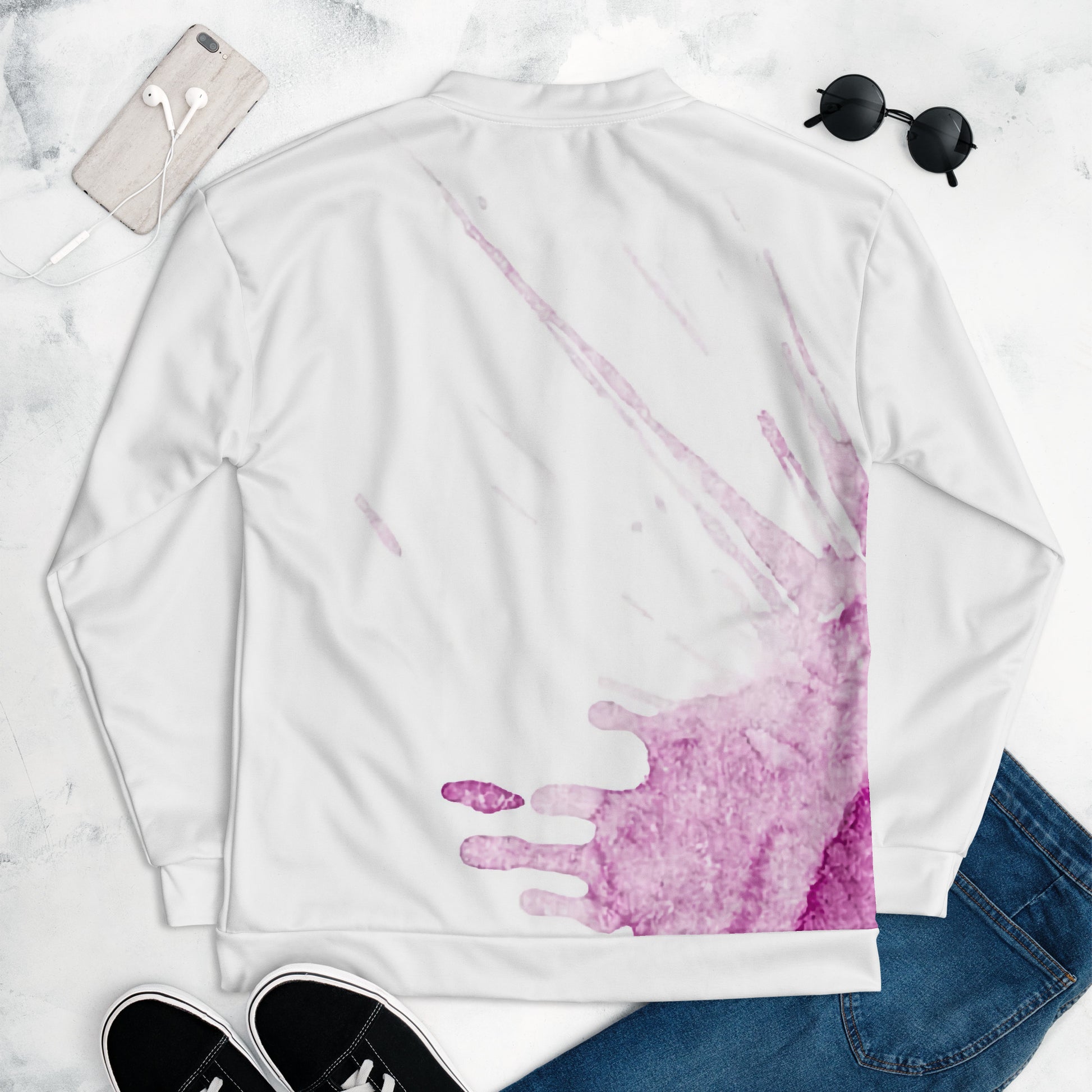 Watercolour Pink Splash - Unisex Bomber Jacket - iSAW Company