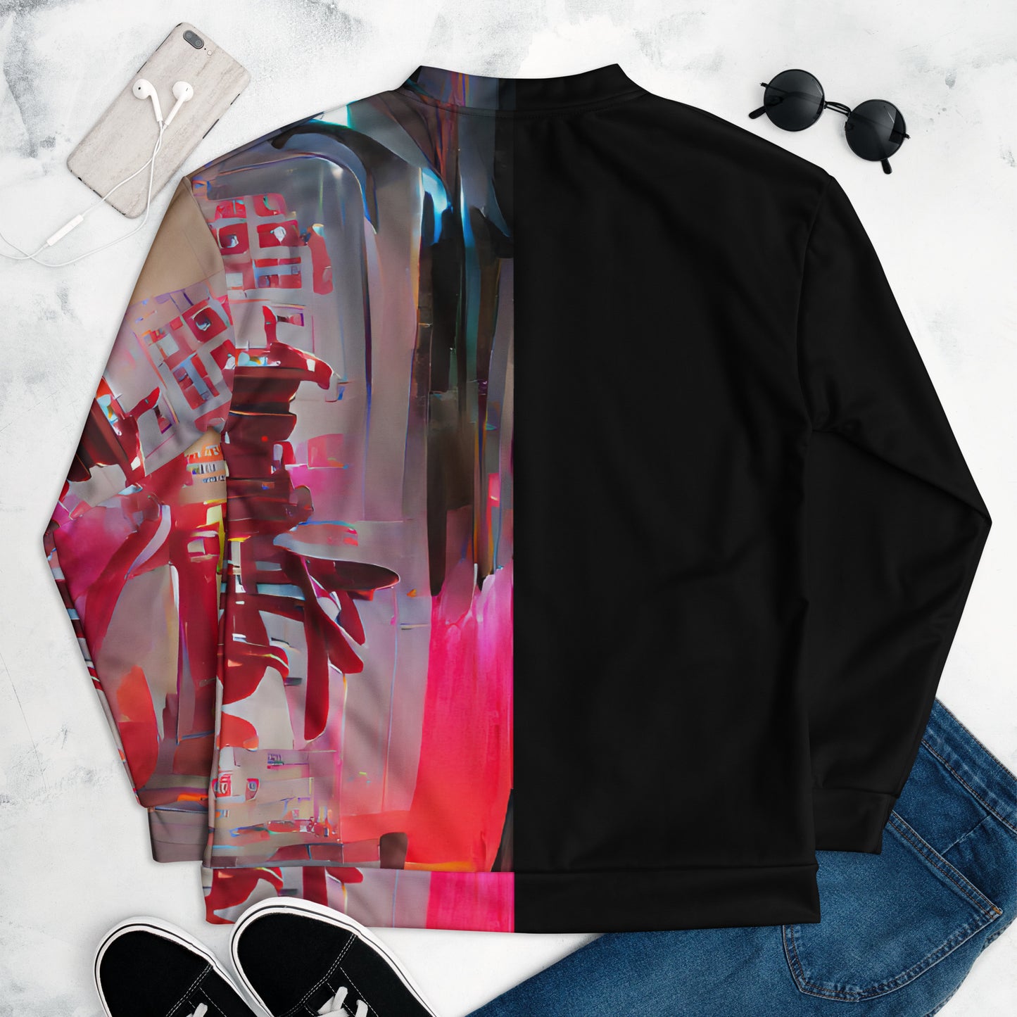 Half Black Half Báijiǔ - Unisex Bomber Jacket - iSAW Company