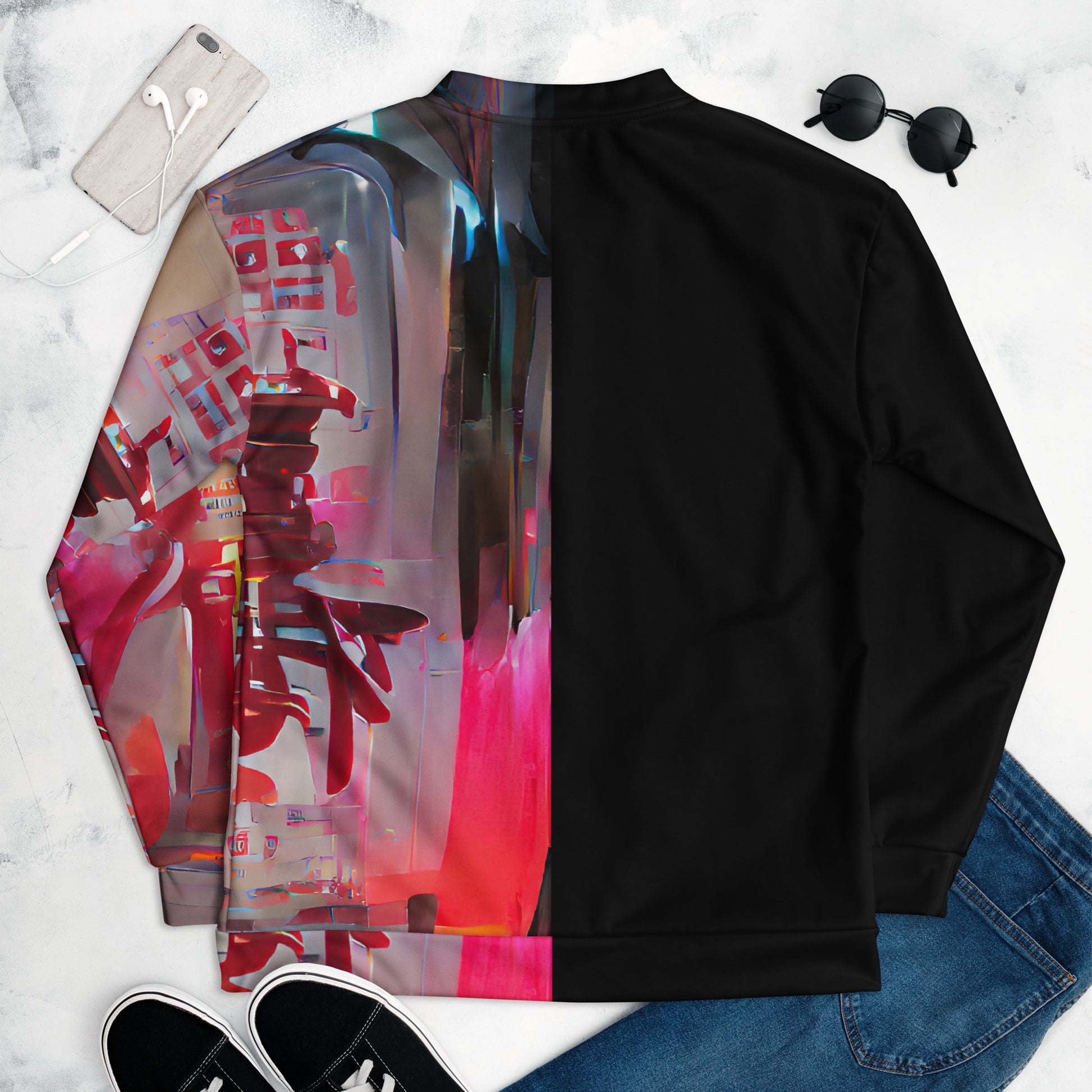 Half Black Half Báijiǔ - Unisex Bomber Jacket - iSAW Company