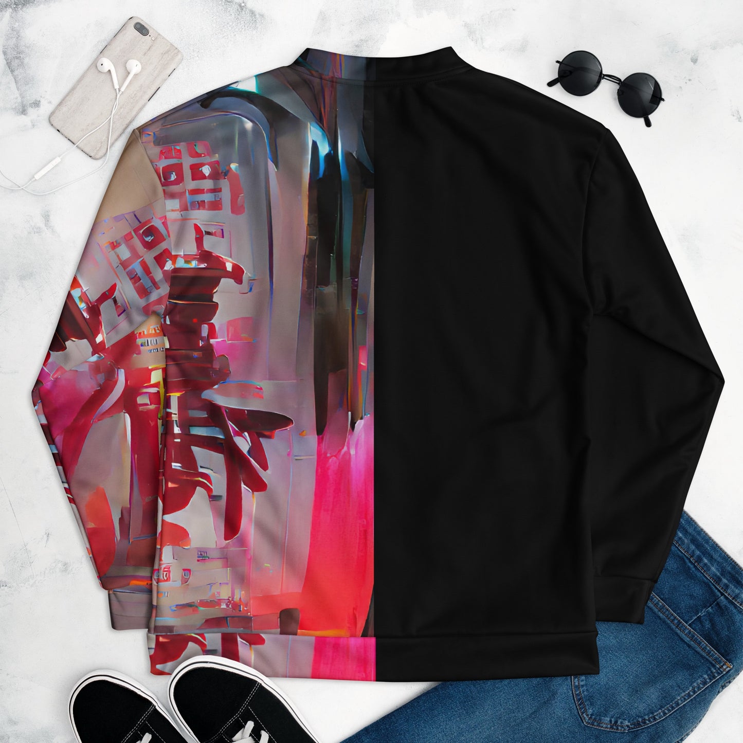 Half Black Half Báijiǔ - Unisex Bomber Jacket - iSAW Company