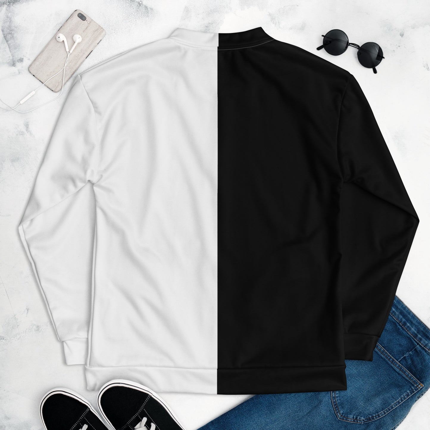 Half Black Half White - Unisex Bomber Jacket - iSAW Company