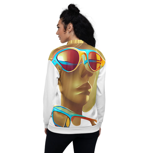 Retro Cool White - Womens Bomber Jacket - iSAW Company