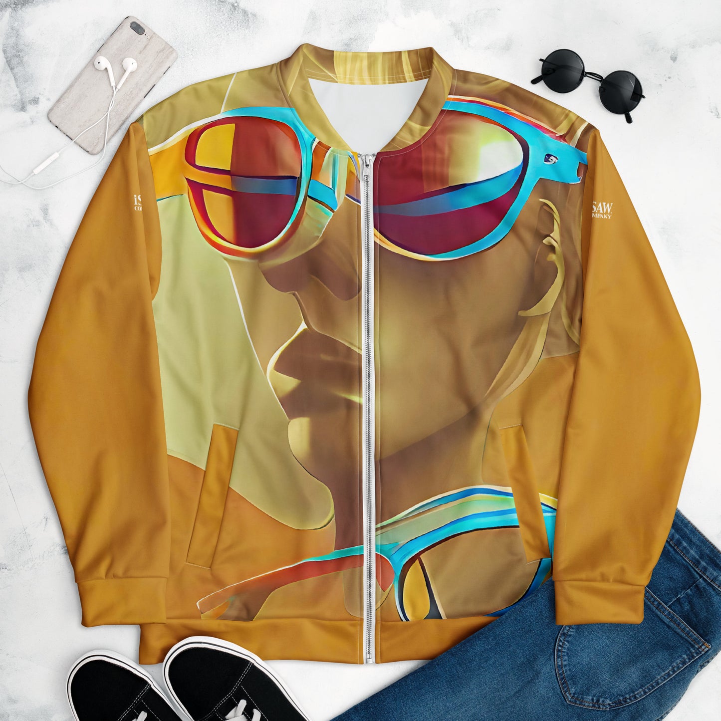 Retro Cool Orange - Womens Bomber Jacket - iSAW Company