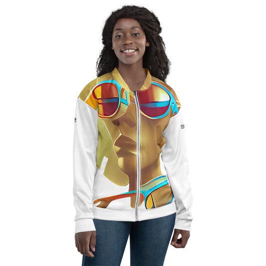 Retro Cool White - Womens Bomber Jacket - iSAW Company