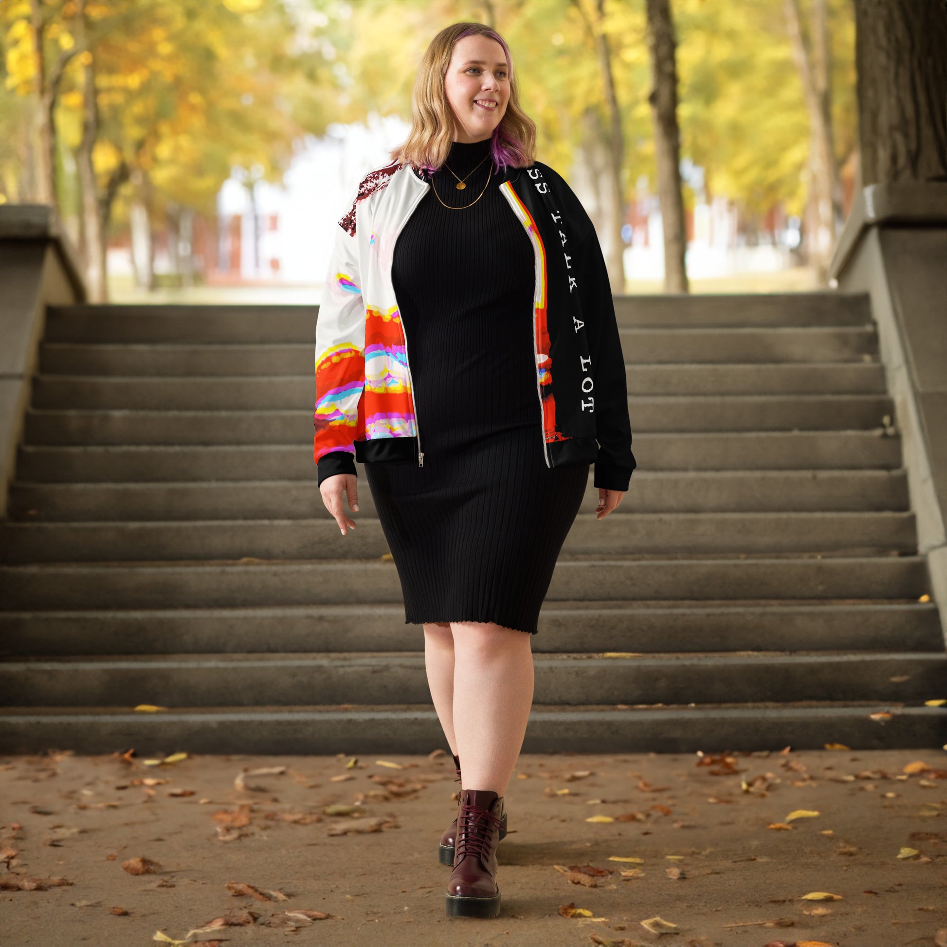 Miss Talk A Lot - Womens Bomber Jacket - iSAW Company