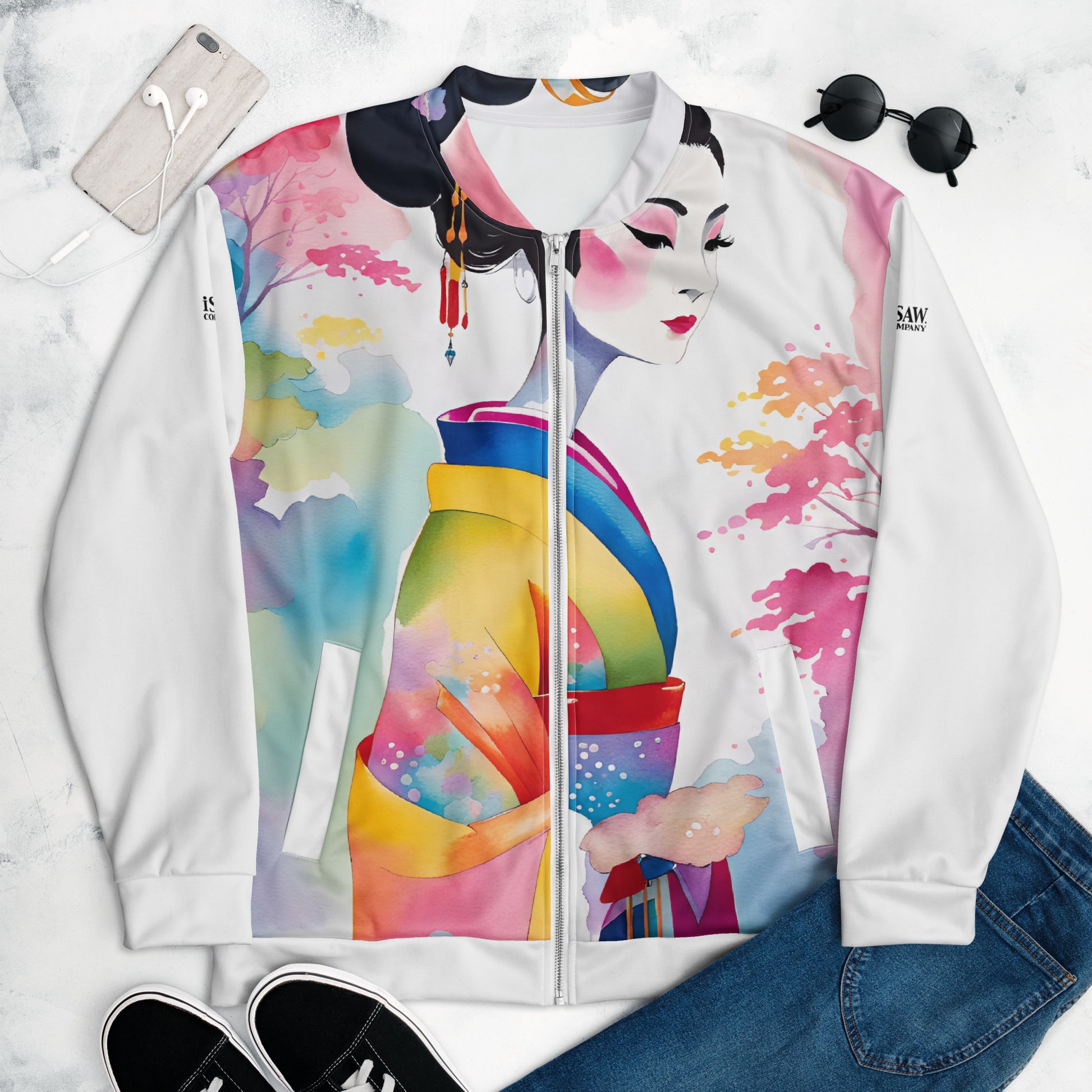 Geisha Girl - Womens Bomber Jacket - iSAW Company