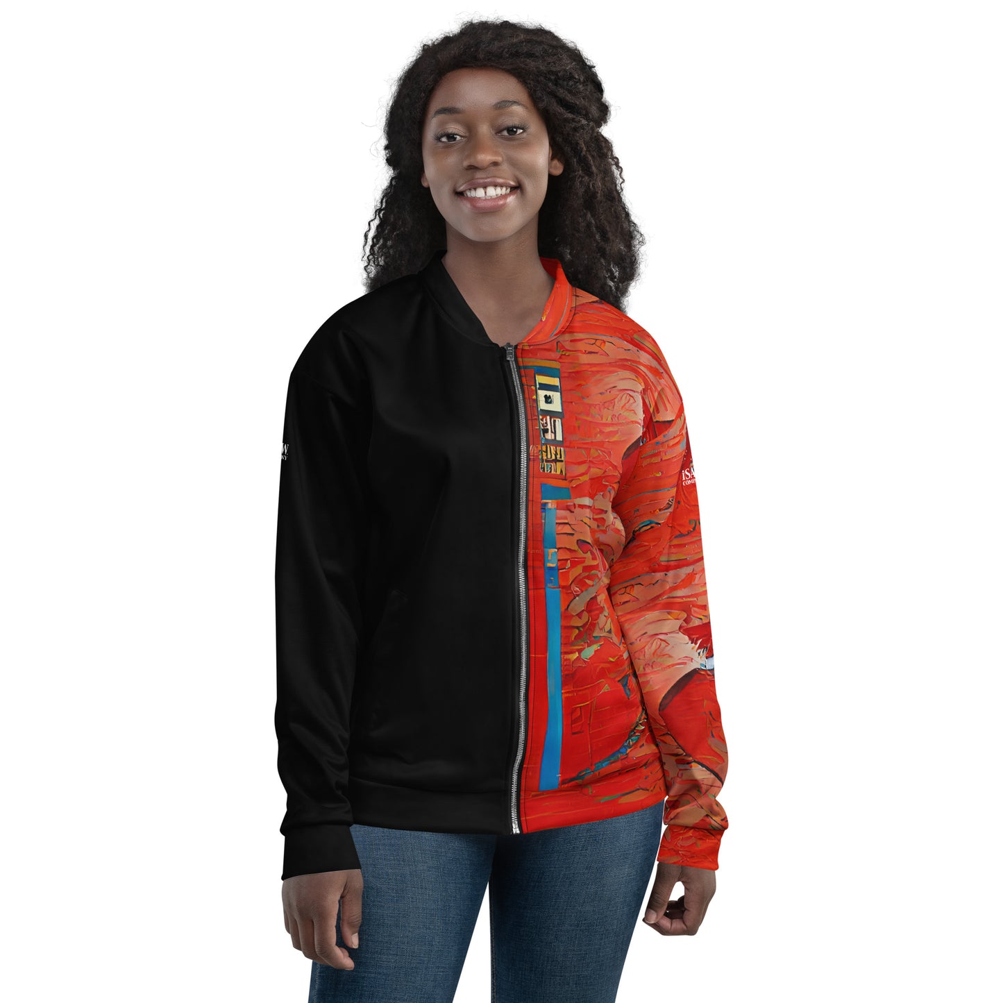 Half Black Half Hónghǎi - Unisex Bomber Jacket - iSAW Company