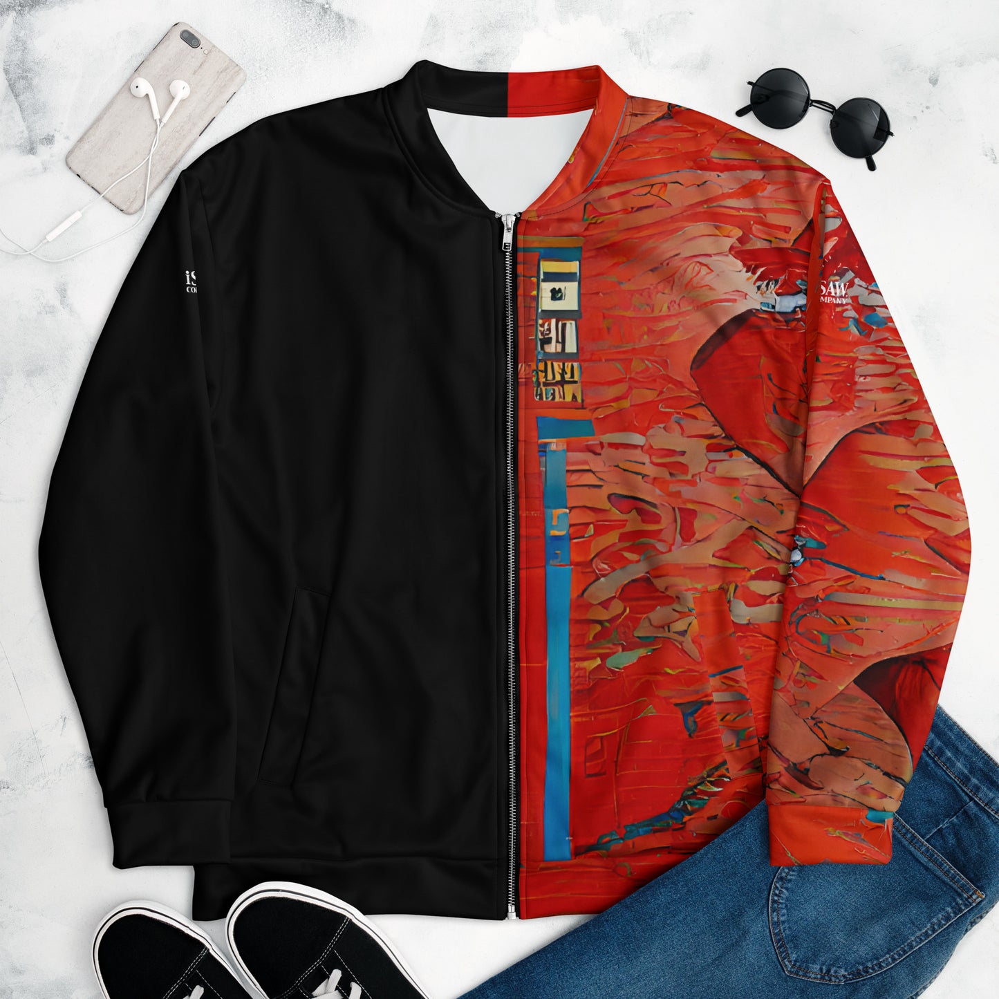 Half Black Half Hónghǎi - Unisex Bomber Jacket - iSAW Company