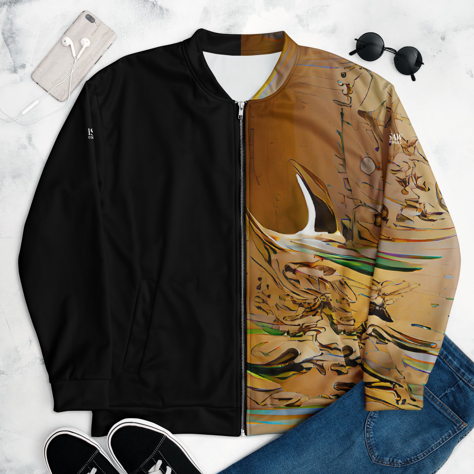 Half Black Half Gāolàng - Unisex Bomber Jacket - iSAW Company