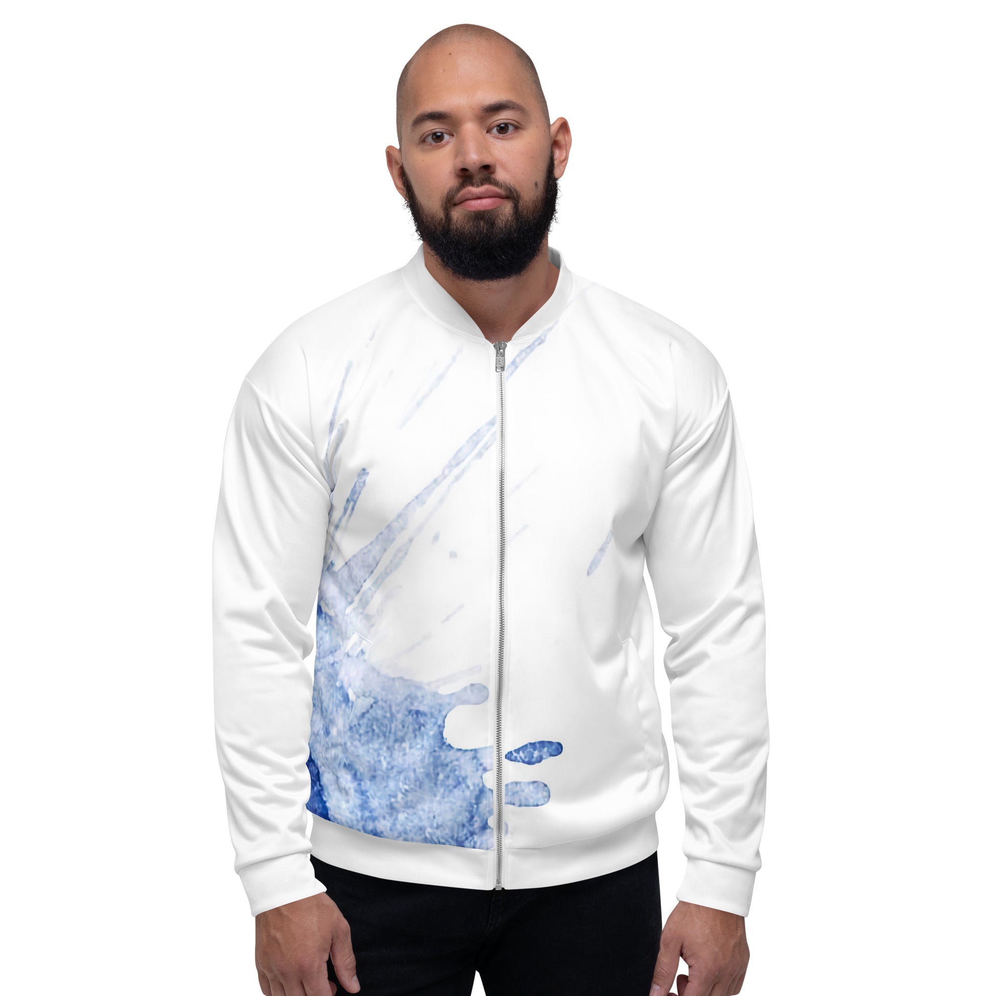 Watercolour Blue Splash - Unisex Bomber Jacket - iSAW Company