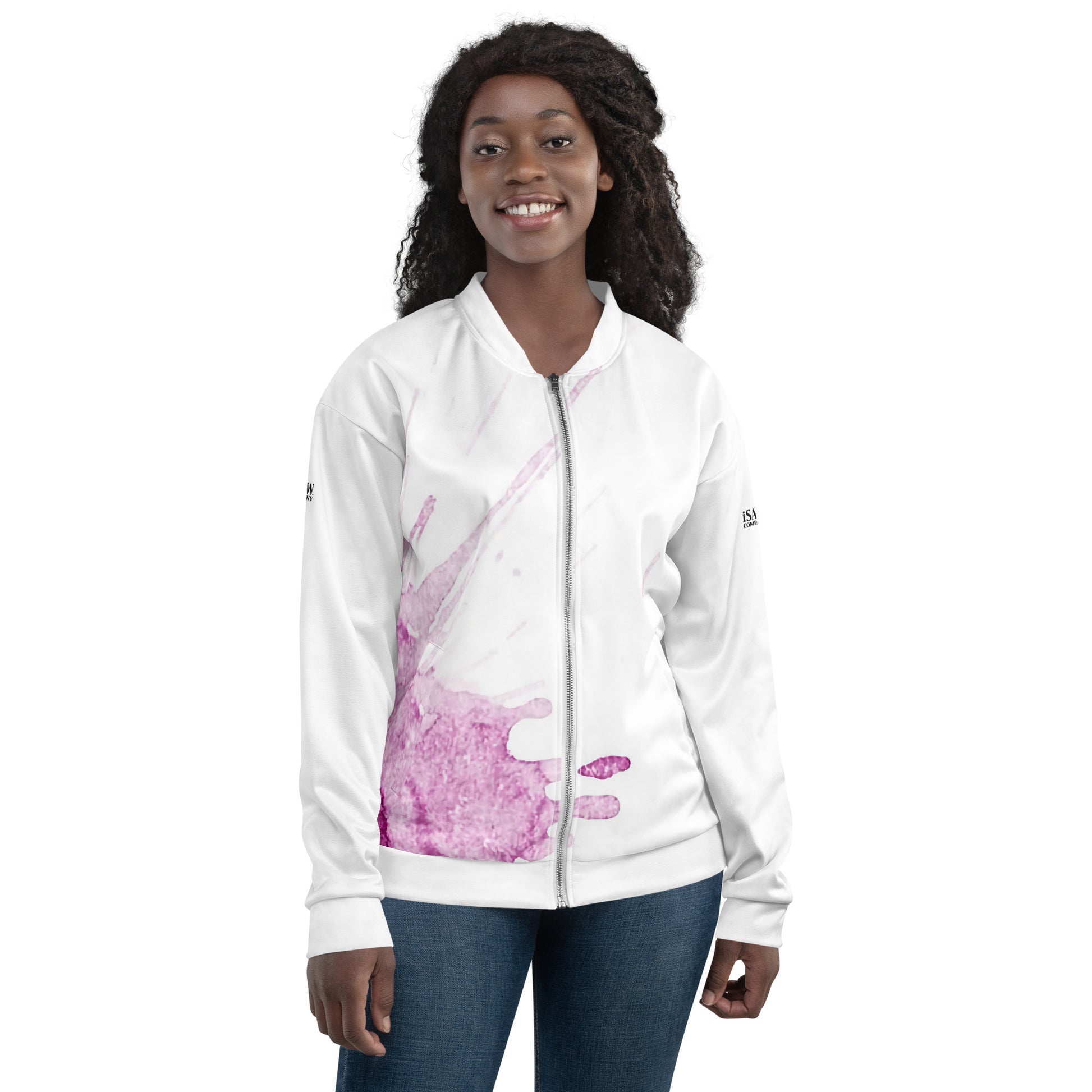 Watercolour Pink Splash - Unisex Bomber Jacket - iSAW Company