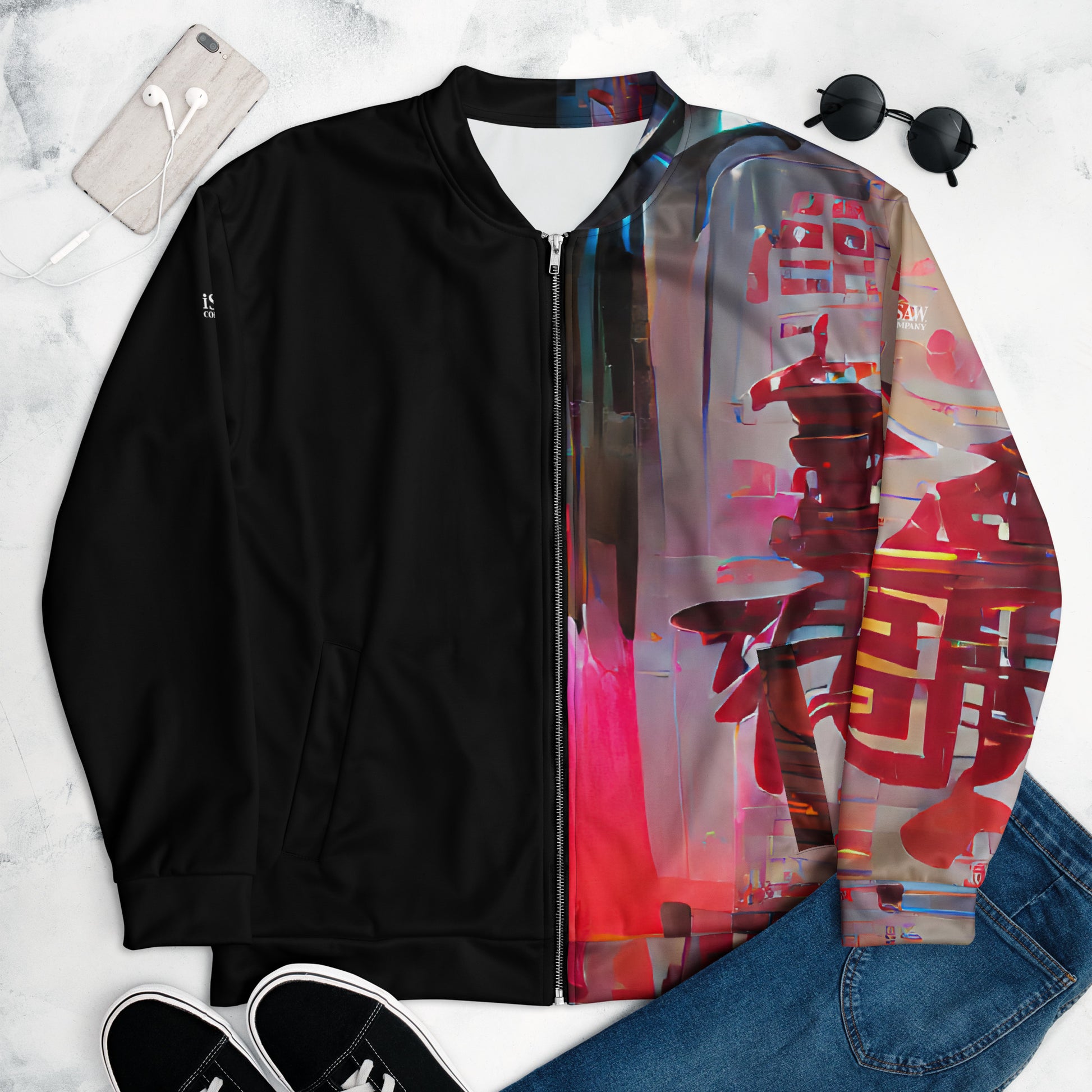 Half Black Half Báijiǔ - Unisex Bomber Jacket - iSAW Company