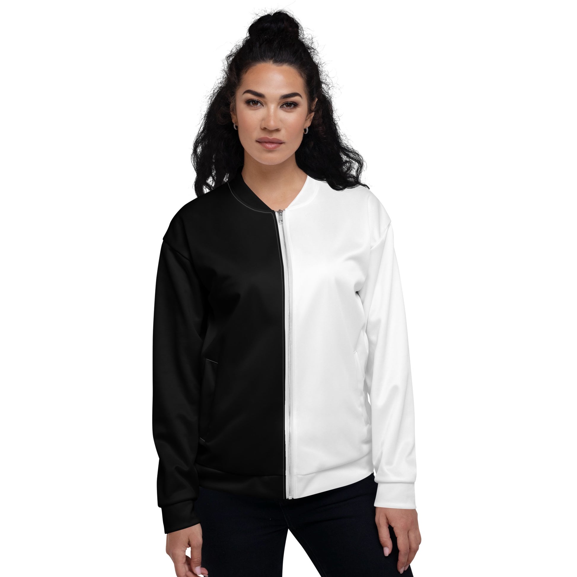 Half Black Half White - Unisex Bomber Jacket - iSAW Company