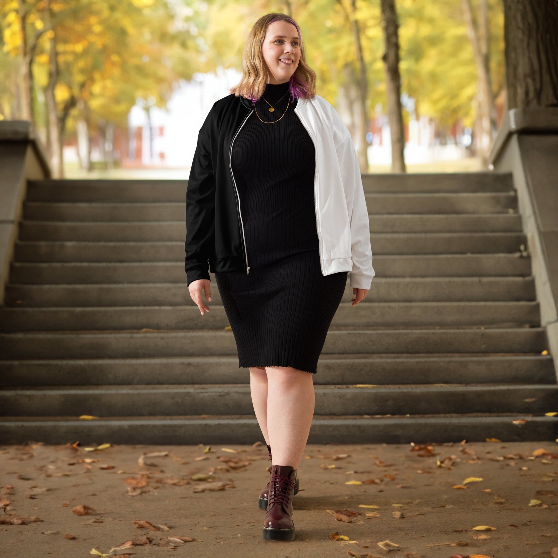 Half Black Half White - Unisex Bomber Jacket - iSAW Company