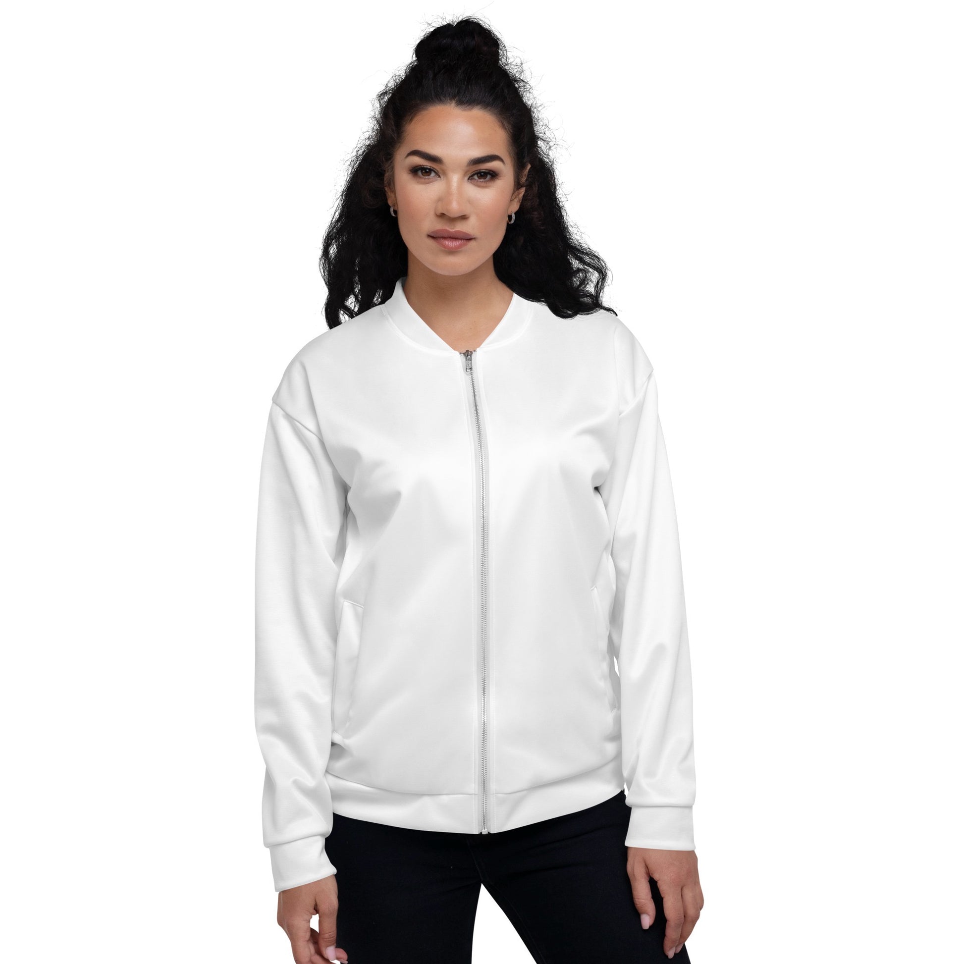 iSAW Unisex White Bomber Jacket - iSAW Company