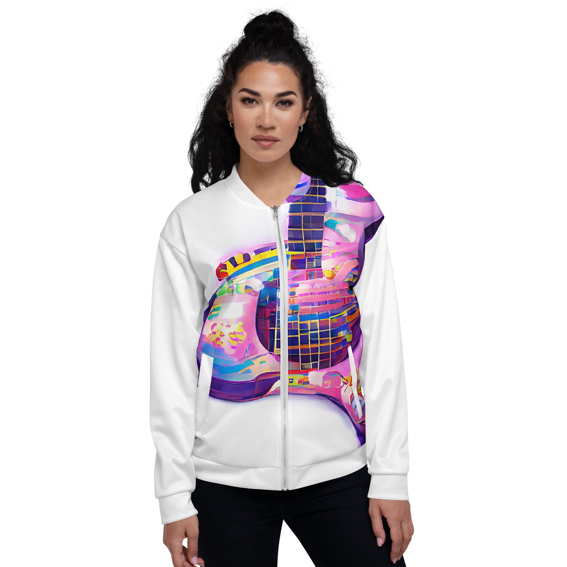 Hippie Guitar - Womens Bomber Jacket - iSAW Company