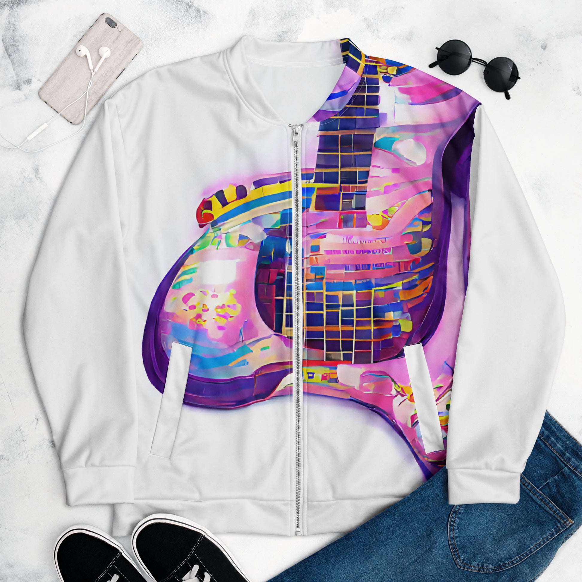 Hippie Guitar - Womens Bomber Jacket - iSAW Company