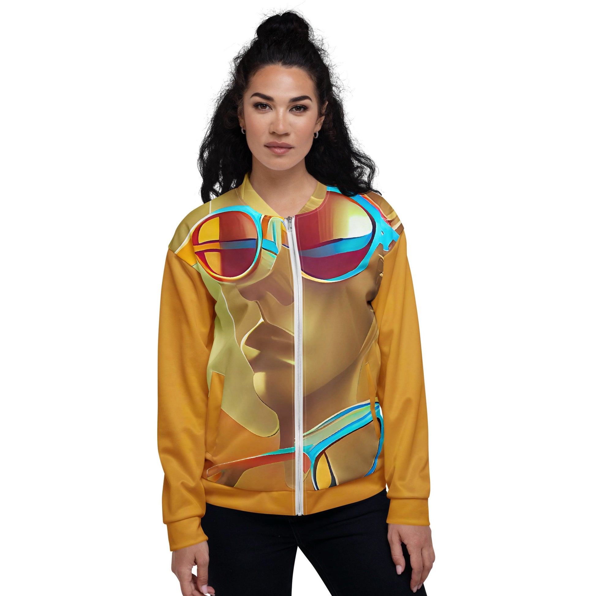 Retro Cool Orange - Womens Bomber Jacket - iSAW Company