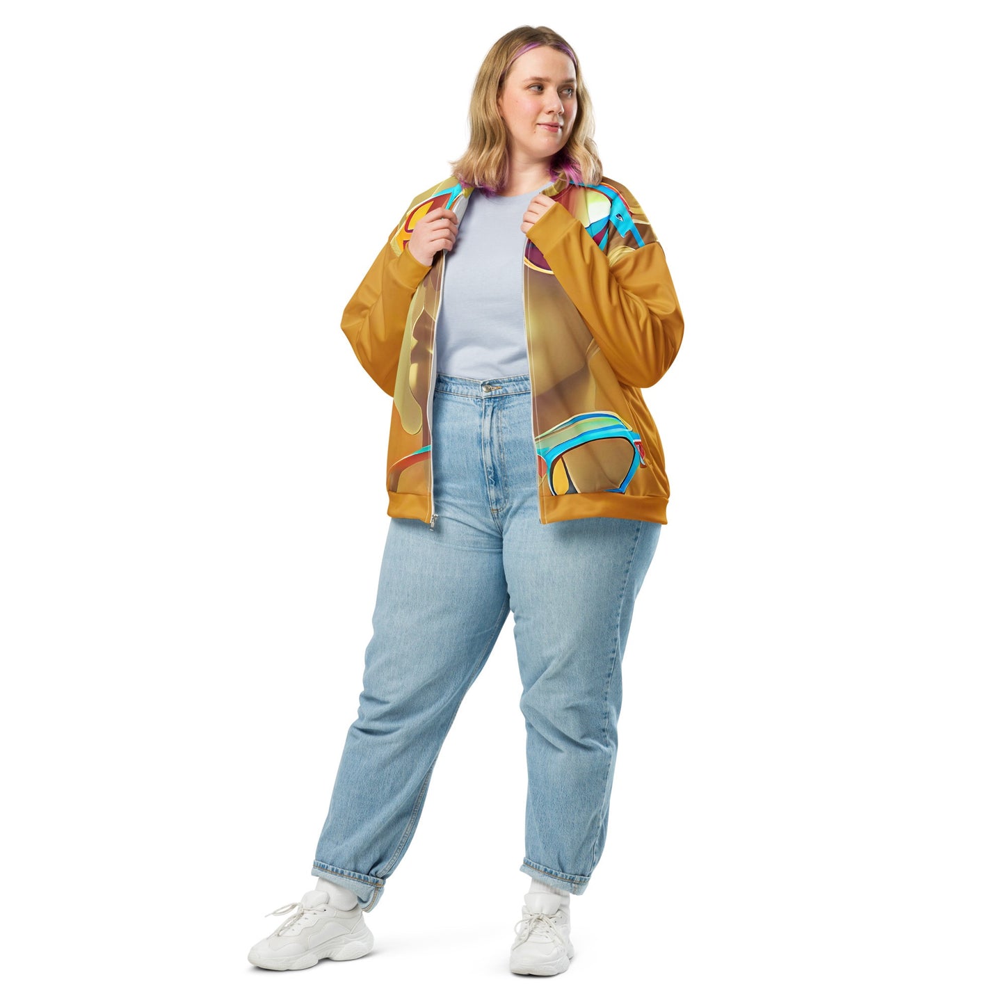 Retro Cool Orange - Womens Bomber Jacket - iSAW Company