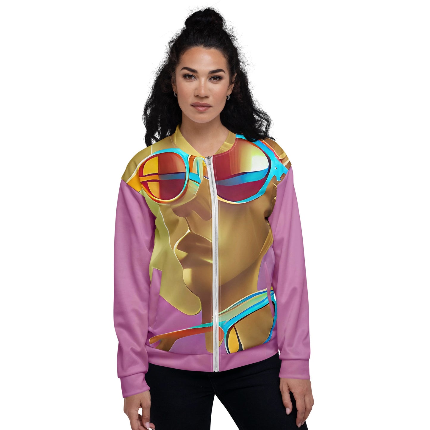 Retro Cool Pink - Womens Bomber Jacket - iSAW Company