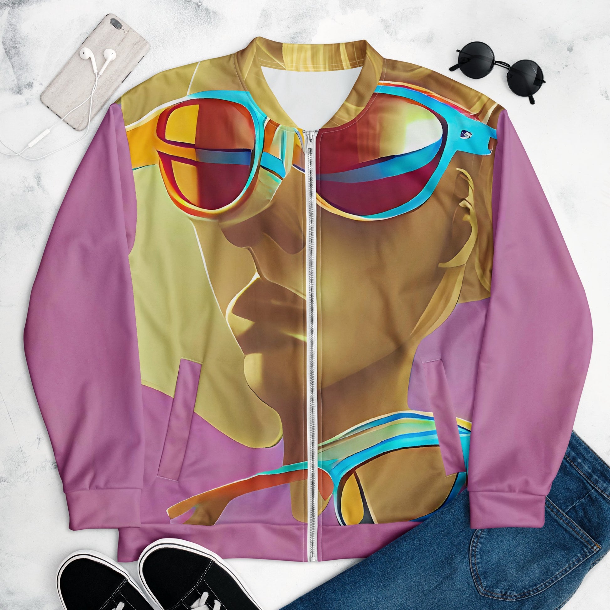 Retro Cool Pink - Womens Bomber Jacket - iSAW Company