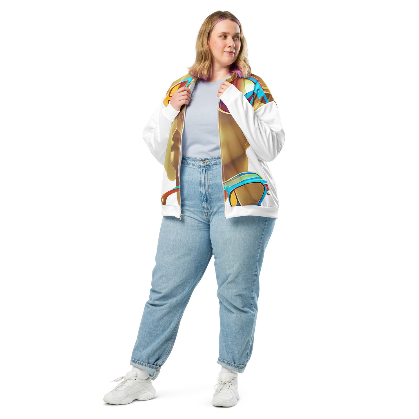 Retro Cool White - Womens Bomber Jacket - iSAW Company