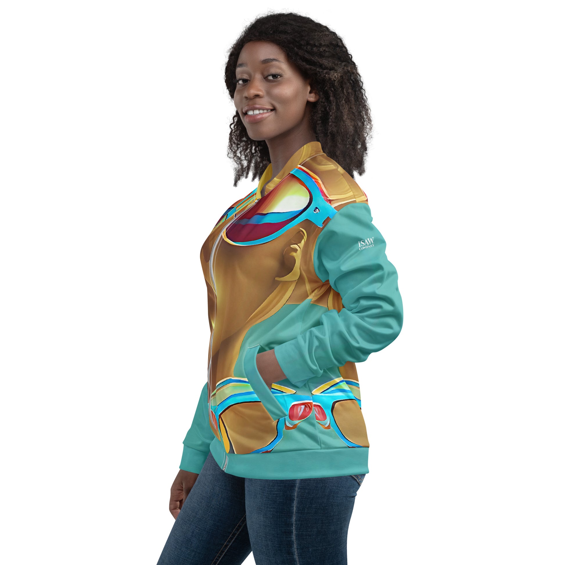 Retro Cool Blue - Womens Bomber Jacket - iSAW Company