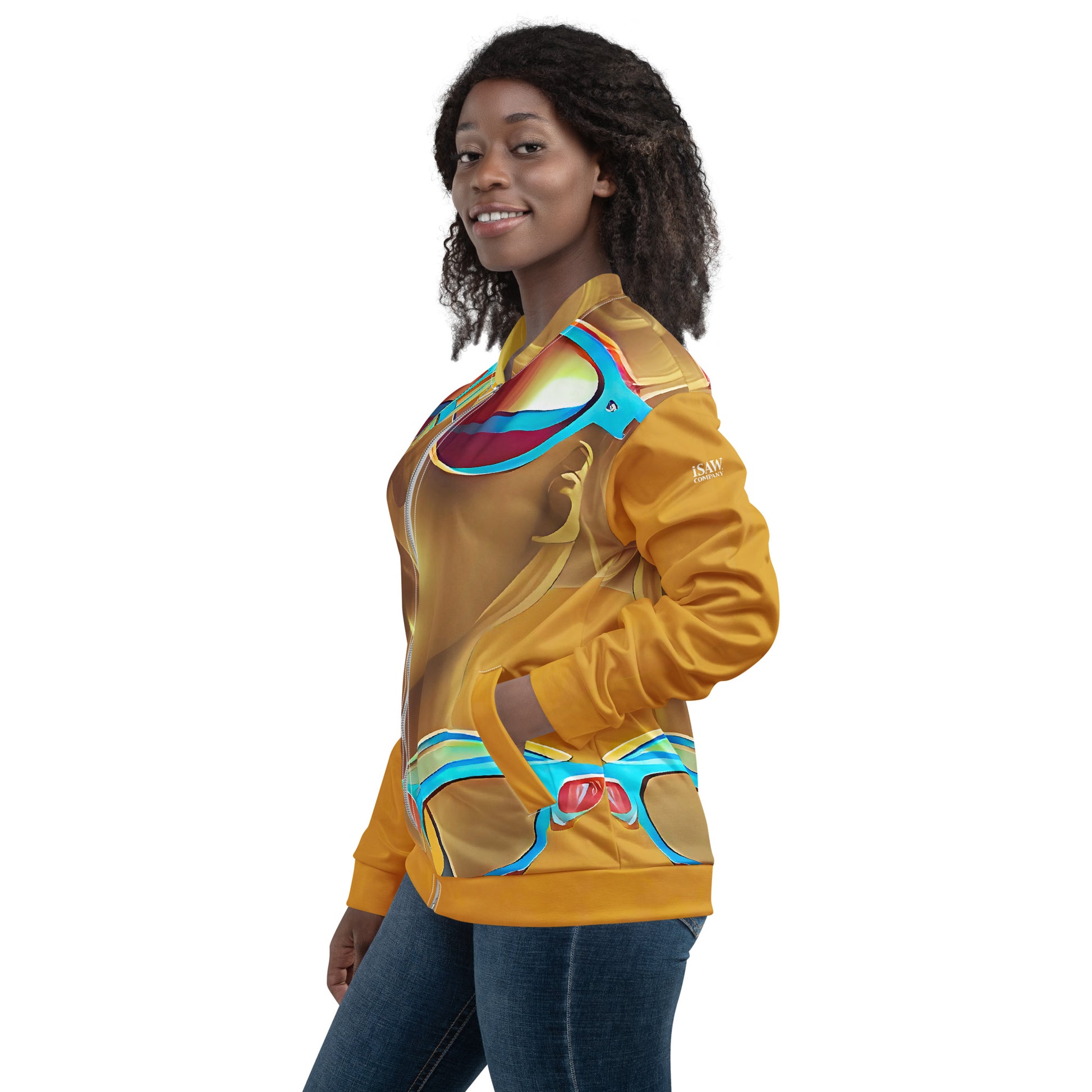 Retro Cool Orange - Womens Bomber Jacket - iSAW Company