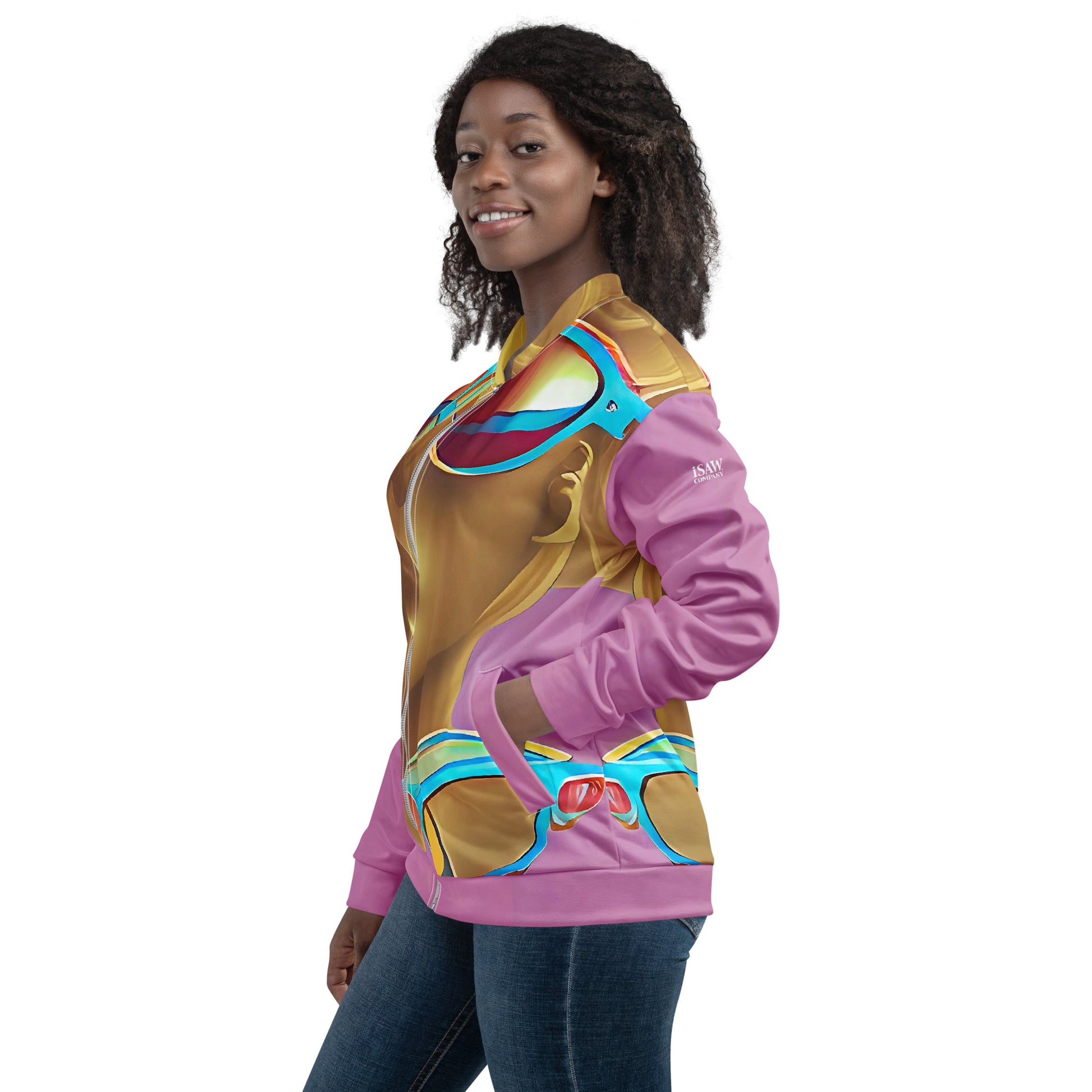 Retro Cool Pink - Womens Bomber Jacket - iSAW Company