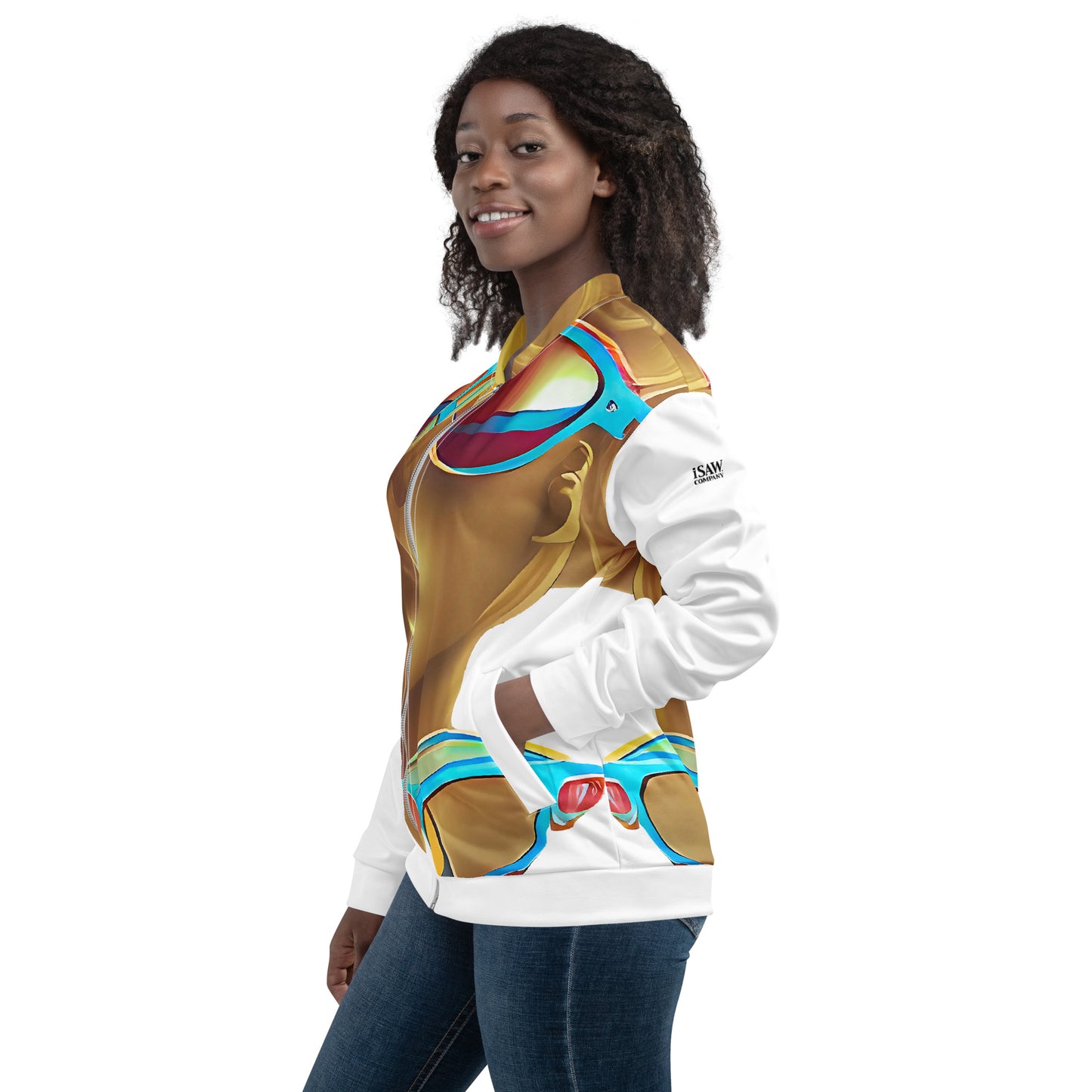 Retro Cool White - Womens Bomber Jacket - iSAW Company
