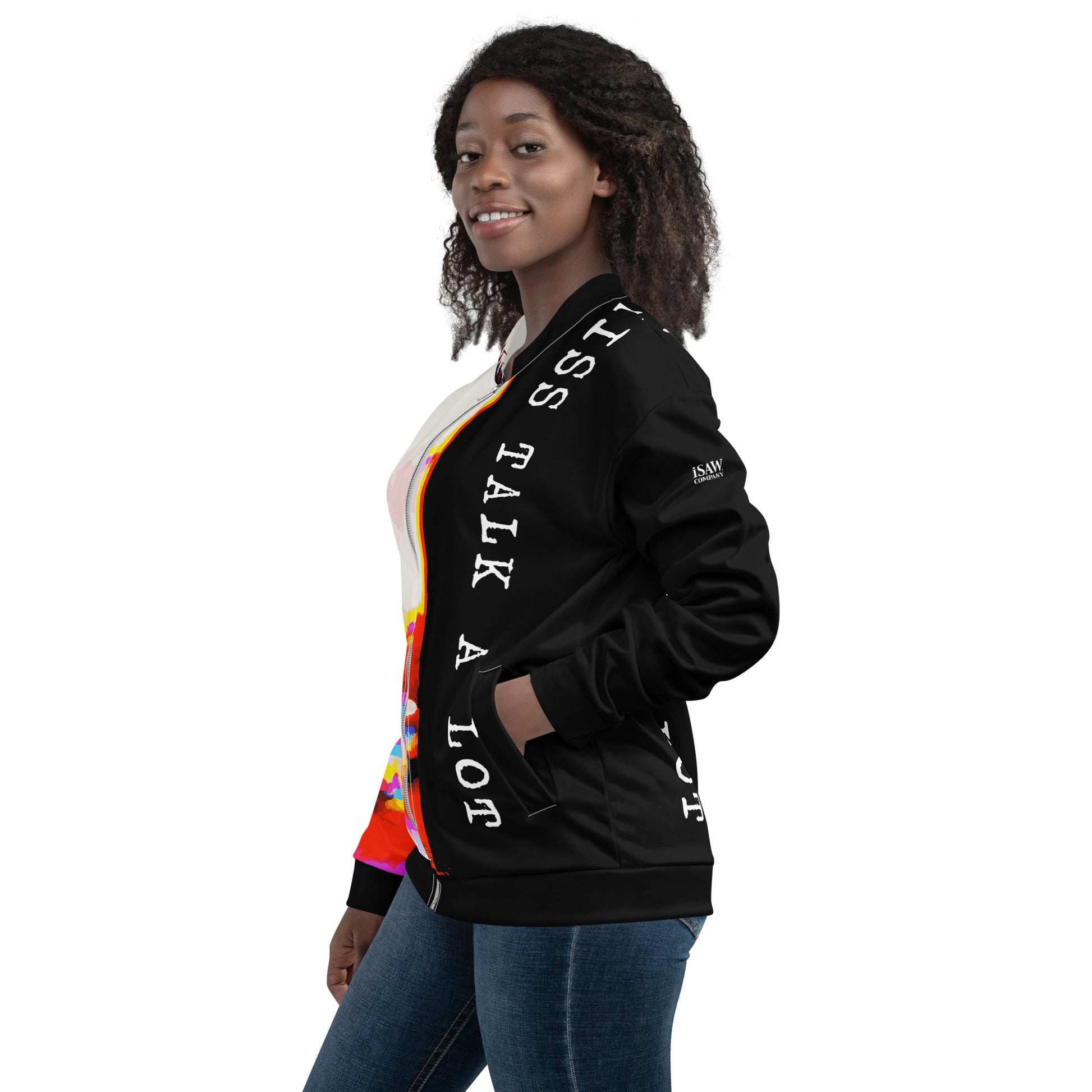 Miss Talk A Lot - Womens Bomber Jacket - iSAW Company
