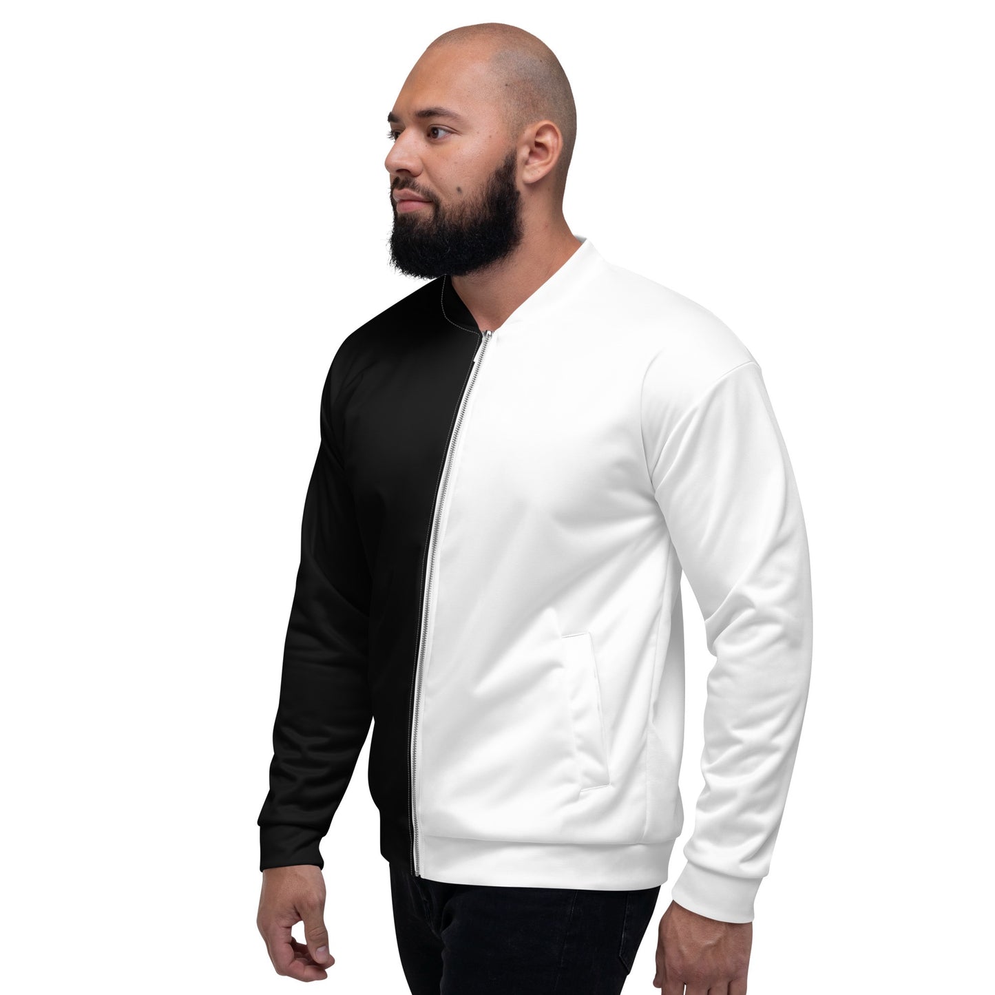 Half Black Half White - Unisex Bomber Jacket - iSAW Company