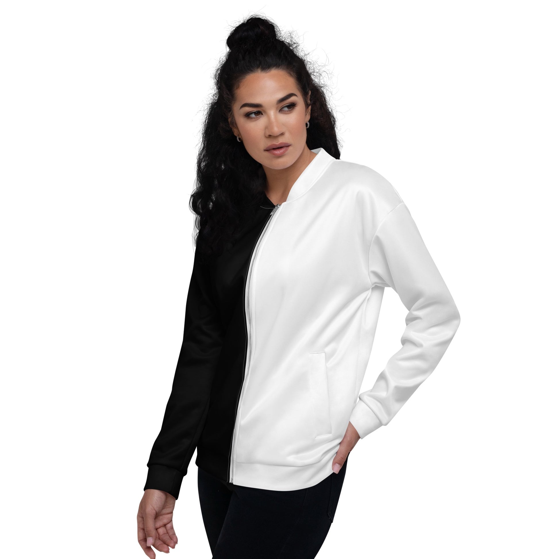 Half Black Half White - Unisex Bomber Jacket - iSAW Company