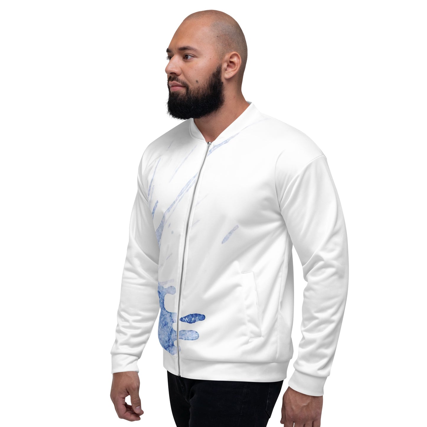 Watercolour Blue Splash - Unisex Bomber Jacket - iSAW Company