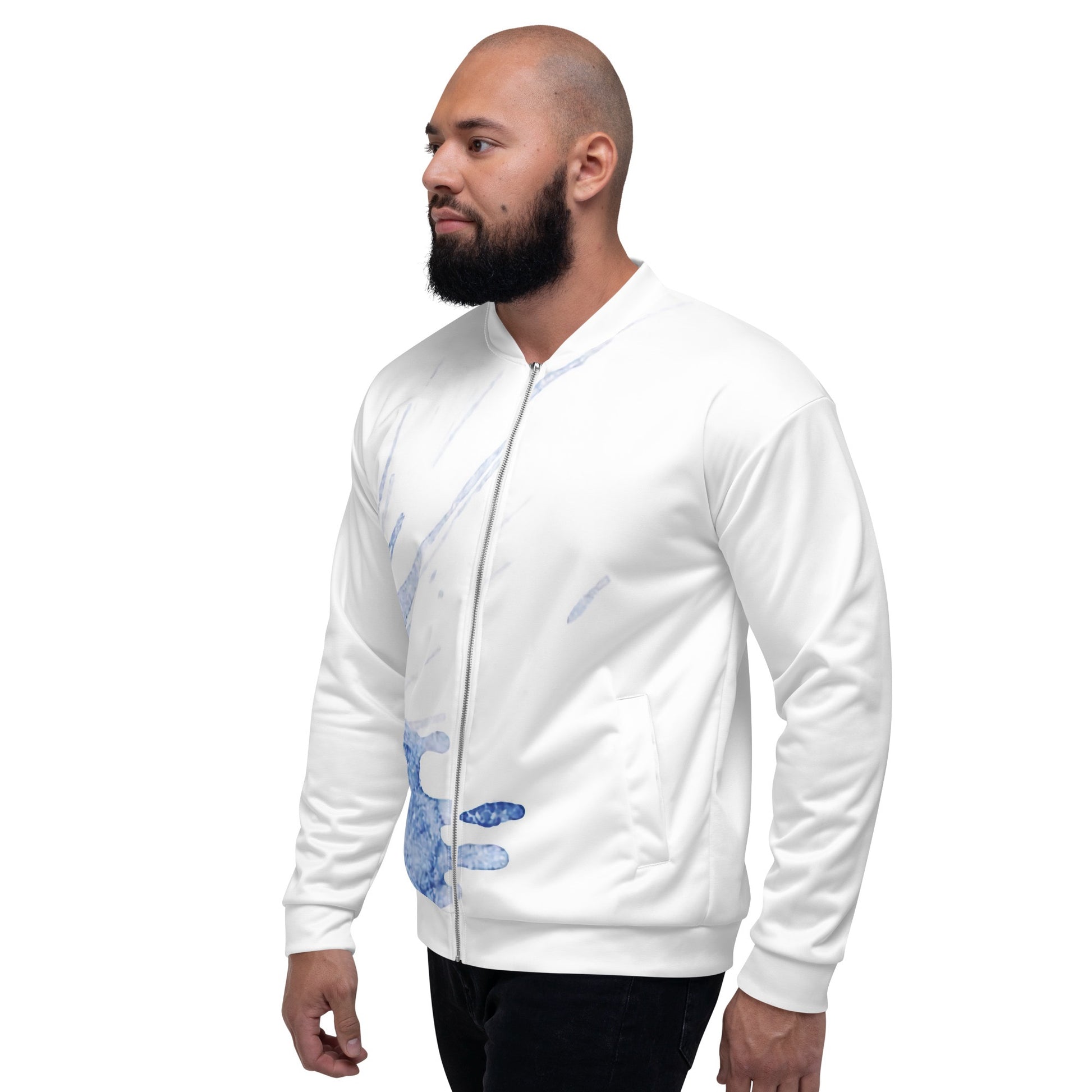 Watercolour Blue Splash - Unisex Bomber Jacket - iSAW Company