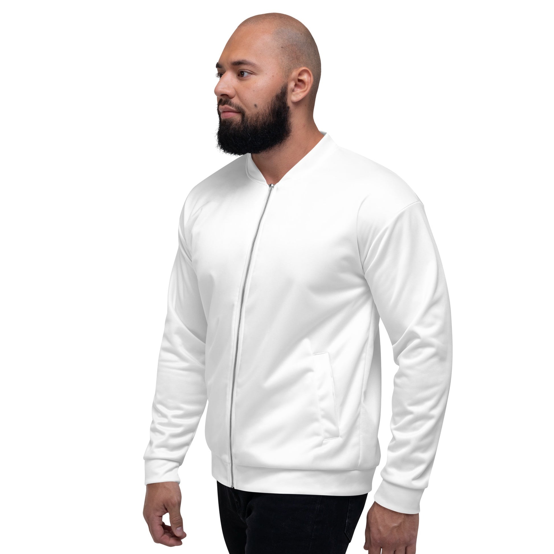 iSAW Unisex White Bomber Jacket - iSAW Company