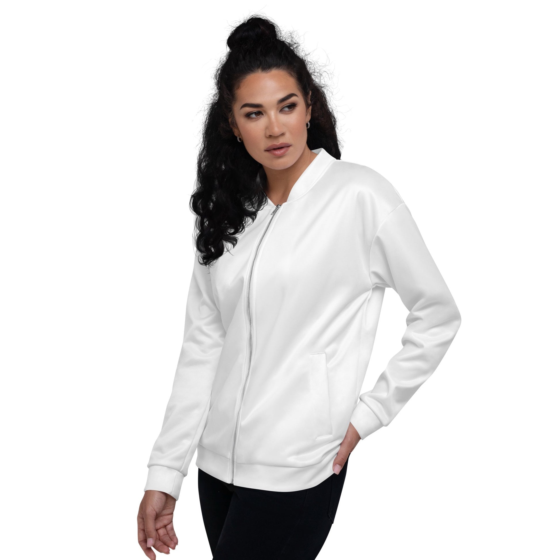 iSAW Unisex White Bomber Jacket - iSAW Company