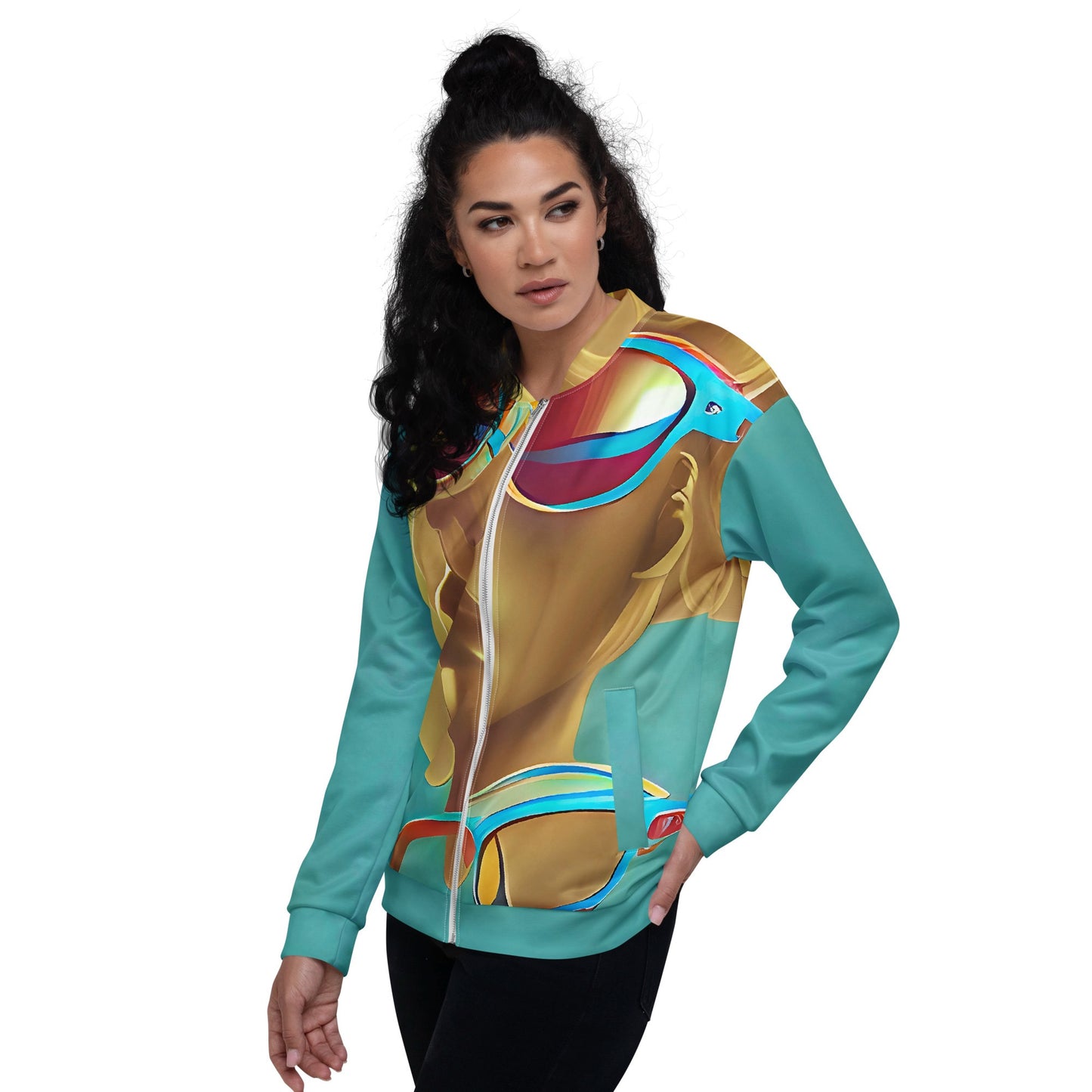 Retro Cool Blue - Womens Bomber Jacket - iSAW Company